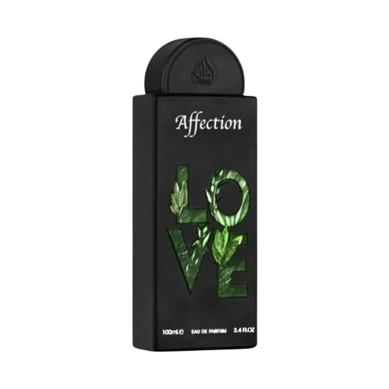 Parfum Affection Eau de Parfum 100ml avec motif floral vert sur flacon noir