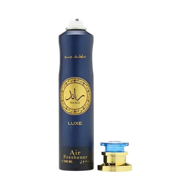 Désodorisant pour l'air Ra'ed Luxe en spray bleu et or de 300 ml