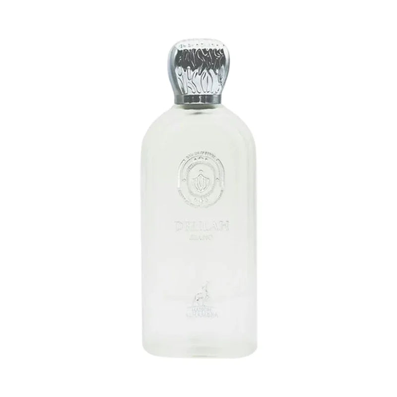 Flacon de parfum transparent avec bouchon argenté sculpté