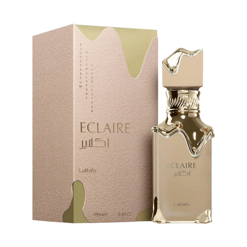 Eau de parfum ECLAIRE Lattafa, flacon doré et boîte élégante, 100ml