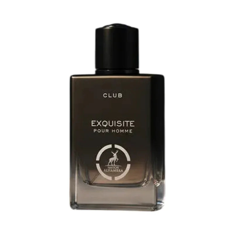 Parfum Club Exquisite pour homme de Maison Alhambra dans un flacon noir élégant