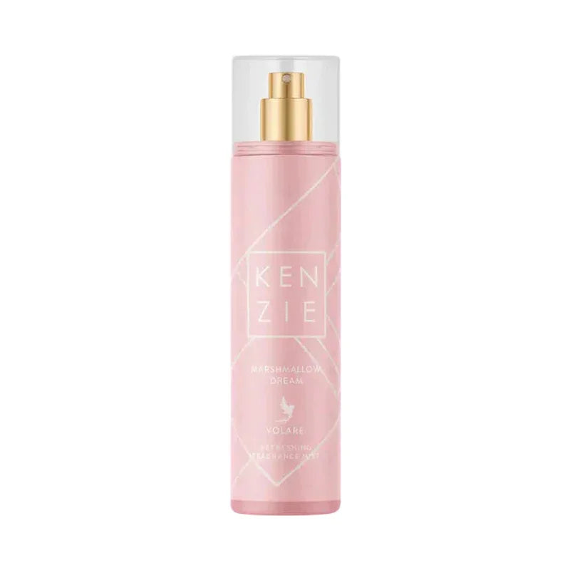 Brume parfumée Kenzie Marshmallow Dream, fraîcheur douce pour l'ambiance, flacon rose et doré