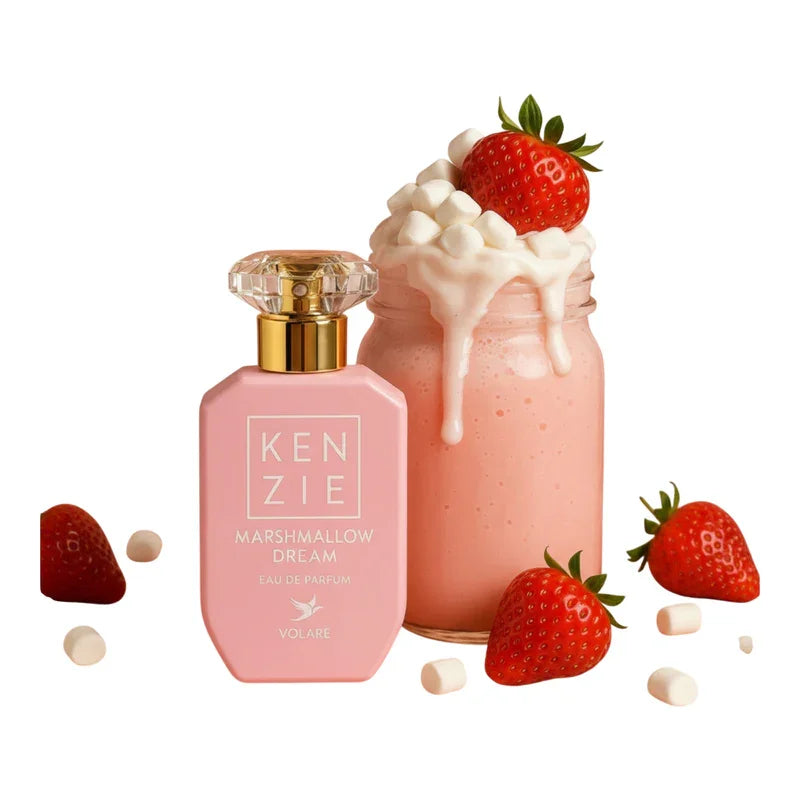 Parfum Kenzie Marshmallow Dream Eau de Parfum rose avec fraises et guimauves, produit de bien-être et cosmétique
