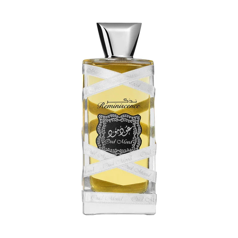 Parfum Reminiscence Oud Mood dans un flacon en verre avec ruban blanc