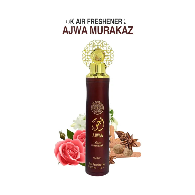 Diffuseur d'air concentré Ajwaa Murakaz avec roses et épices, parfum luxueux 300ml