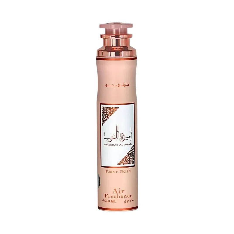 Désodorisant pour l'air Ameerat Al Arab Prive Rose en spray de 300 ml.