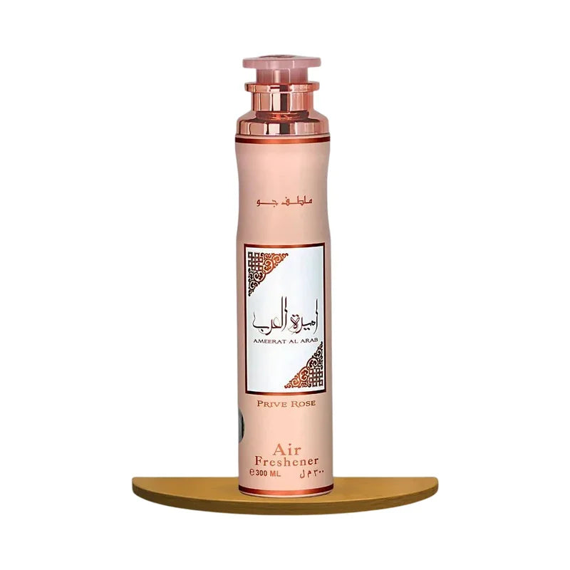 Désodorisant pour l'air Ameerat Al Arab Prive Rose en spray de 300 ml.