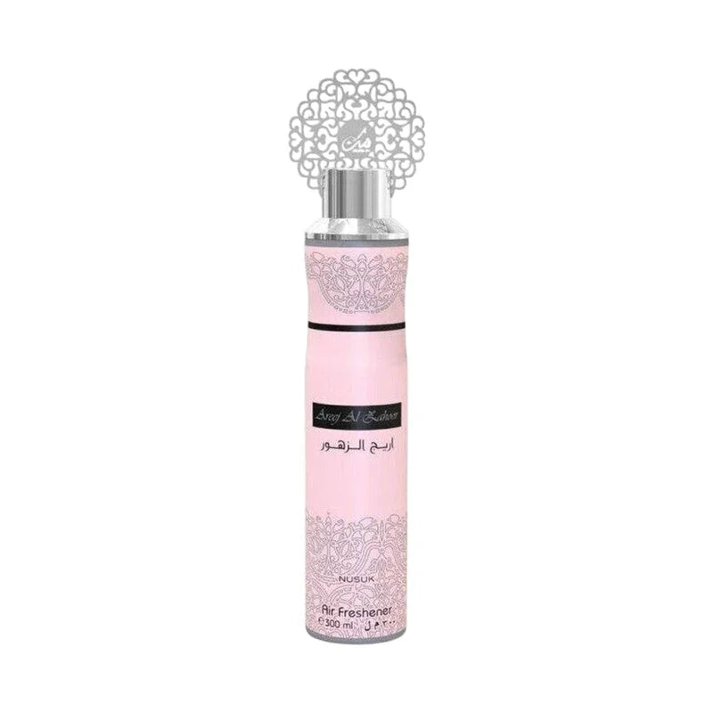 Diffuseur d'air parfumé rose Nusuk, design élégant avec motif arabe, 500 ml