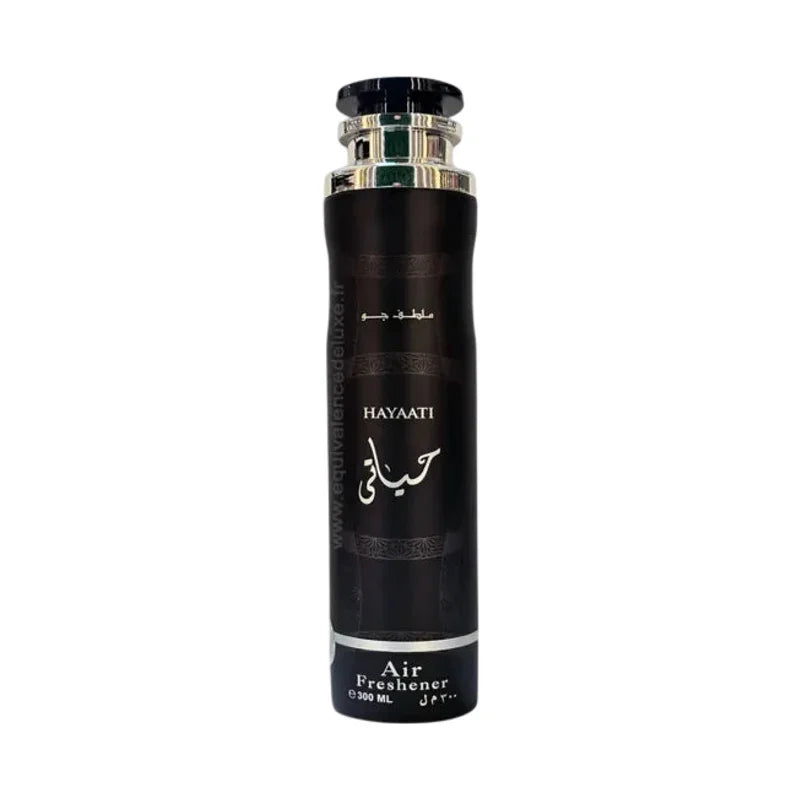 Diffuseur d'air Hayaati 300 ml, parfum luxueux pour intérieur, design élégant noir et argent