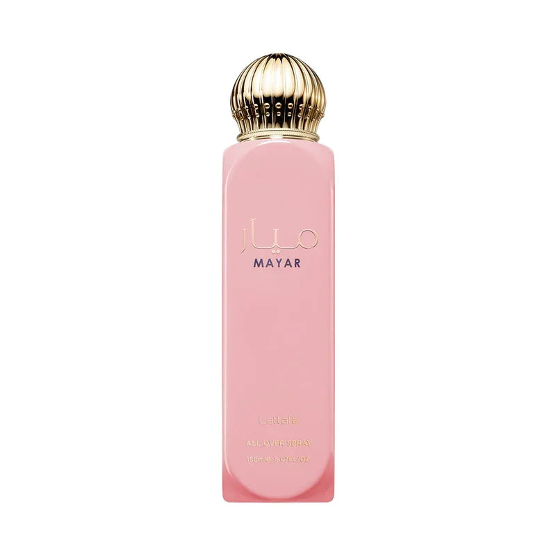 Parfum Mayar Lattafa rose poudré, vaporisateur tout corps 150ml, flacon élégant avec bouchon doré