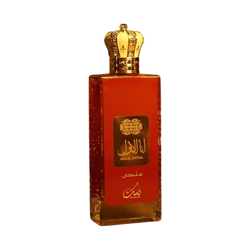 Flacon de parfum oriental Ana Al Awwal de Nusuk avec bouchon doré en forme de couronne