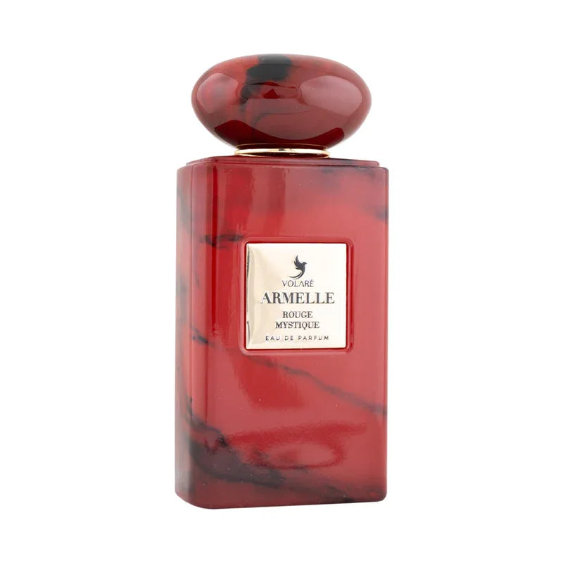Flacon de parfum rouge marbré Armelle Rouge Mystique eau de parfum
