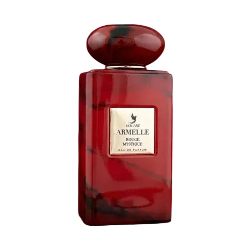 Flacon de parfum rouge marbré Armelle Rouge Mystique Eau de Parfum