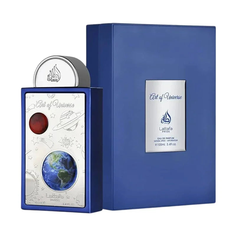 Parfum Lattafa Pride Art of Universe Eau de Parfum 100ml et son coffret bleu