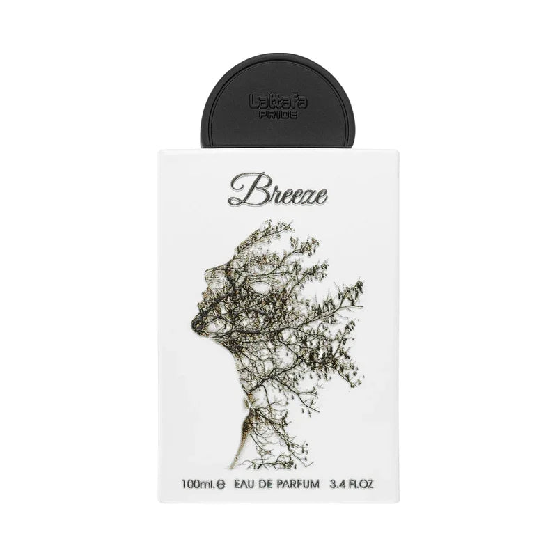 Breeze Eau de Parfum 100ml, flacon blanc avec design arbre, parfum élégant et naturel