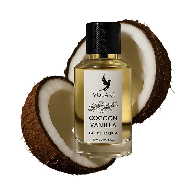 Parfum Cocoon Vanilla Eau de Parfum de Volaré avec morceaux de noix de coco