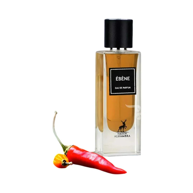 Ébène Eau de Parfum Maison Alhambra avec piment rouge, parfum luxueux et épicé
