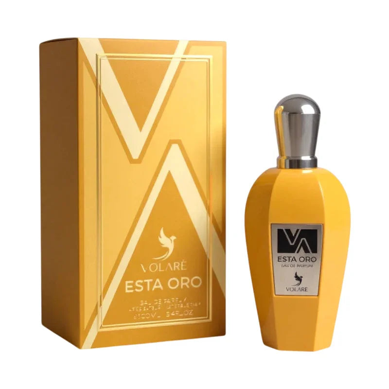 Parfum Volare Esta Oro dans son coffret doré élégant