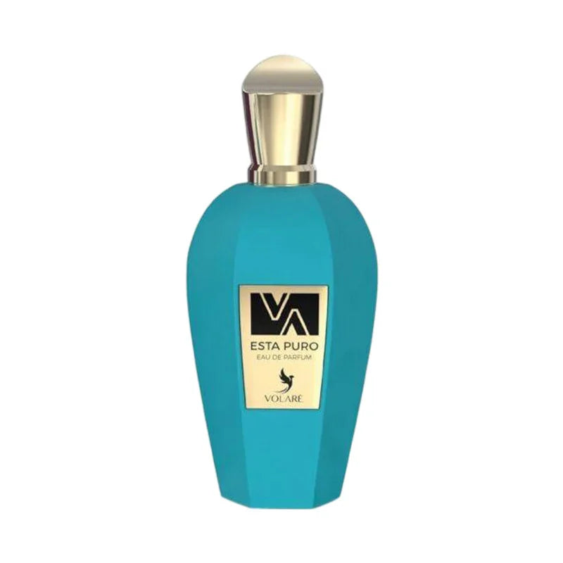 Flacon de parfum bleu turquoise Esta Puro Volare Eau de Parfum avec bouchon doré