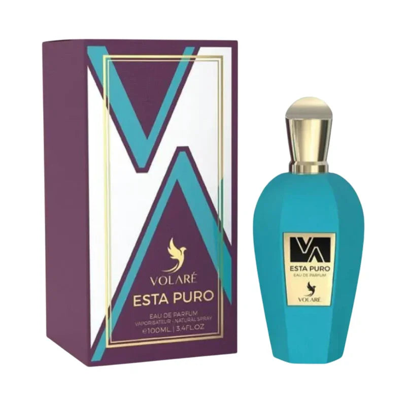 Parfum Volaré Esta Puro Eau de Parfum 100ml en flacon bleu et son étui élégant