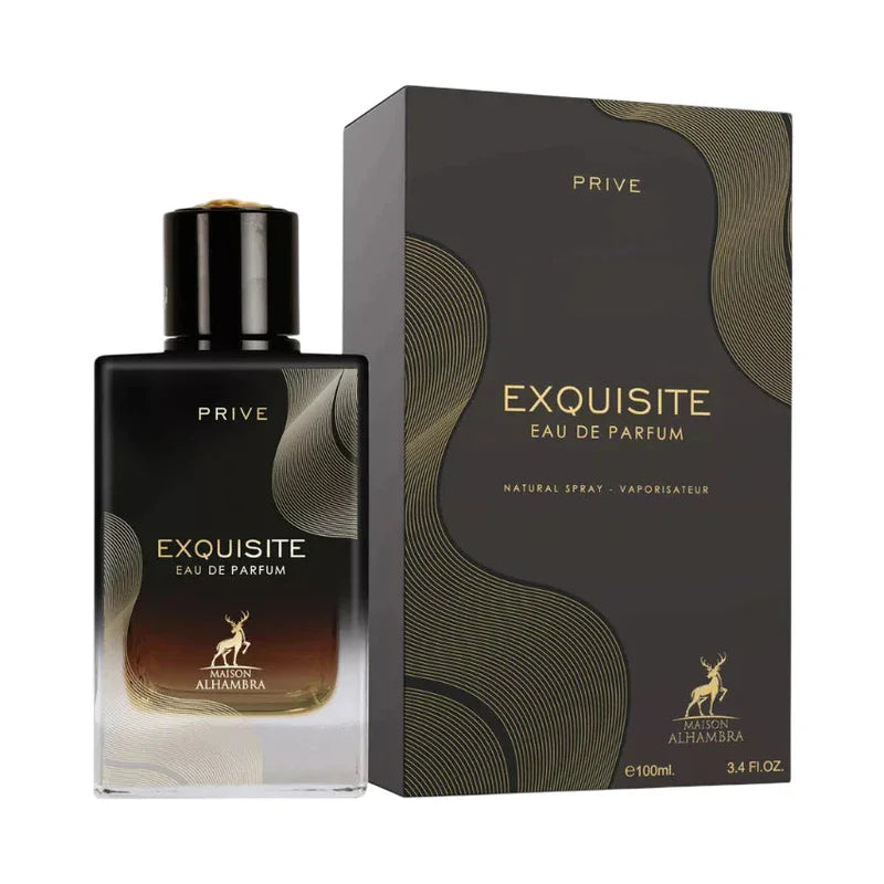 Exquisite Eau de Parfum Prive par Maison Alhambra, flacon et boîte élégants, 100ml