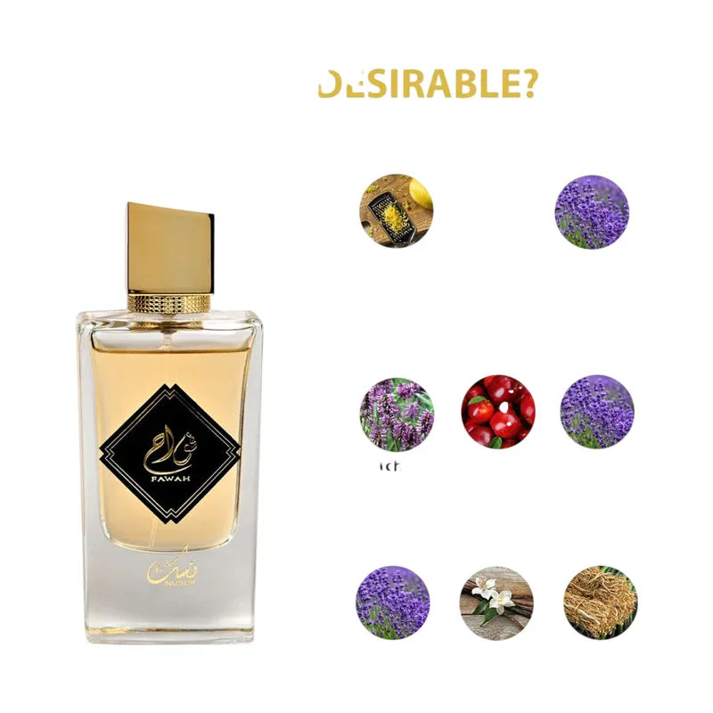 Parfum Pawah Nusum avec notes olfactives de lavande, fleurs blanches et fruits rouges