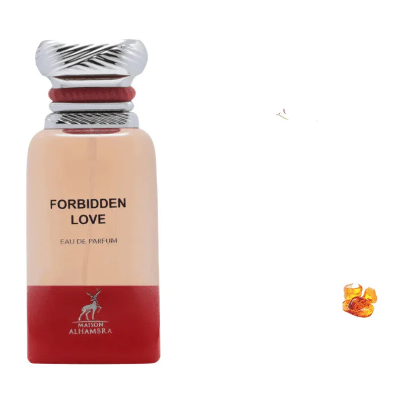 Parfum Forbidden Love de Maison Alhambra, eau de parfum pour femme dans un flacon élégant.