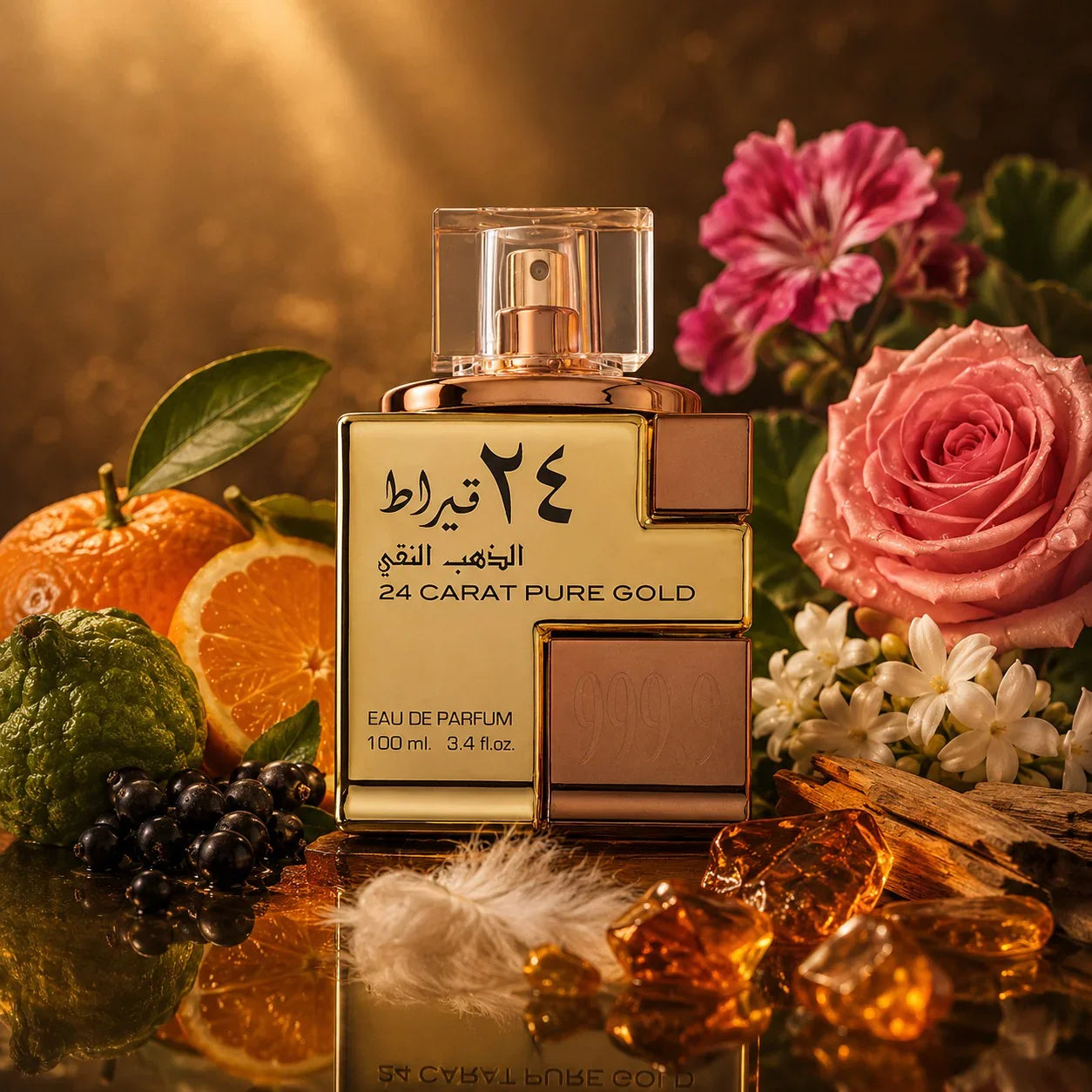 ARVOLA_SHOWCASE — 24 Carat Pure Gold, photo artistique (cassis, rose, ambre, santal)