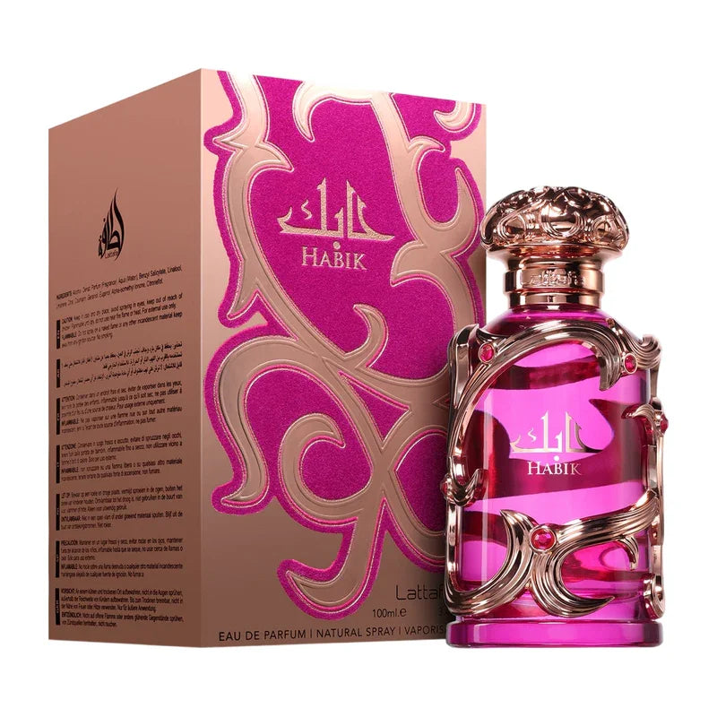 Parfum Habik rose doré, flacon élégant avec boîte décorative, eau de parfum 100ml