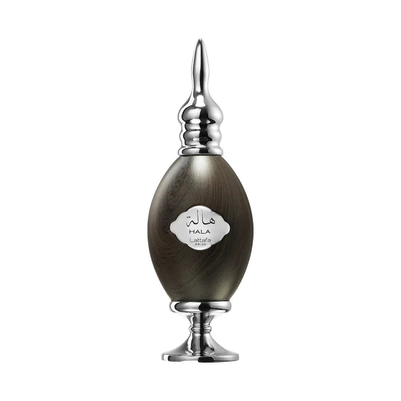 Flacon de parfum Lattafa Pride Hala au design élégant et sophistiqué.