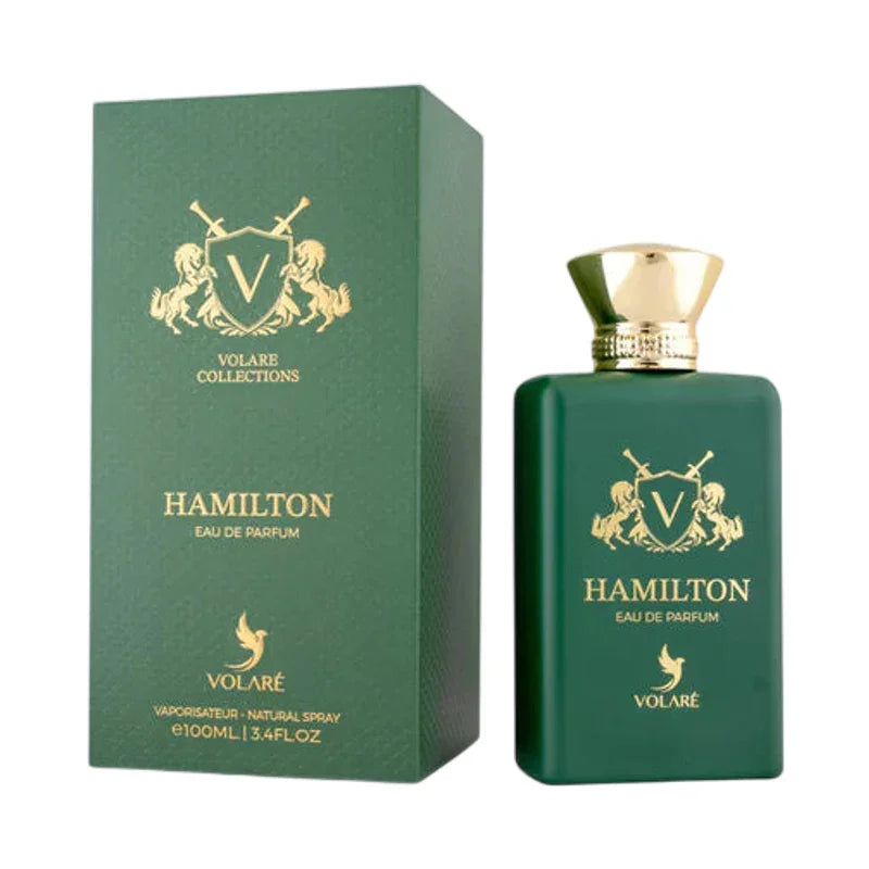 Parfum Hamilton Eau de Parfum Volare Collections en flacon et coffret vert et doré
