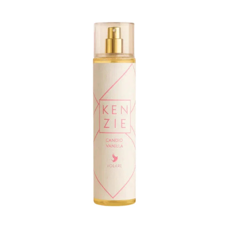 Spray parfum d'ambiance Kenzie Candid Vanilla Volare, flacon élégant avec diffuseur doré