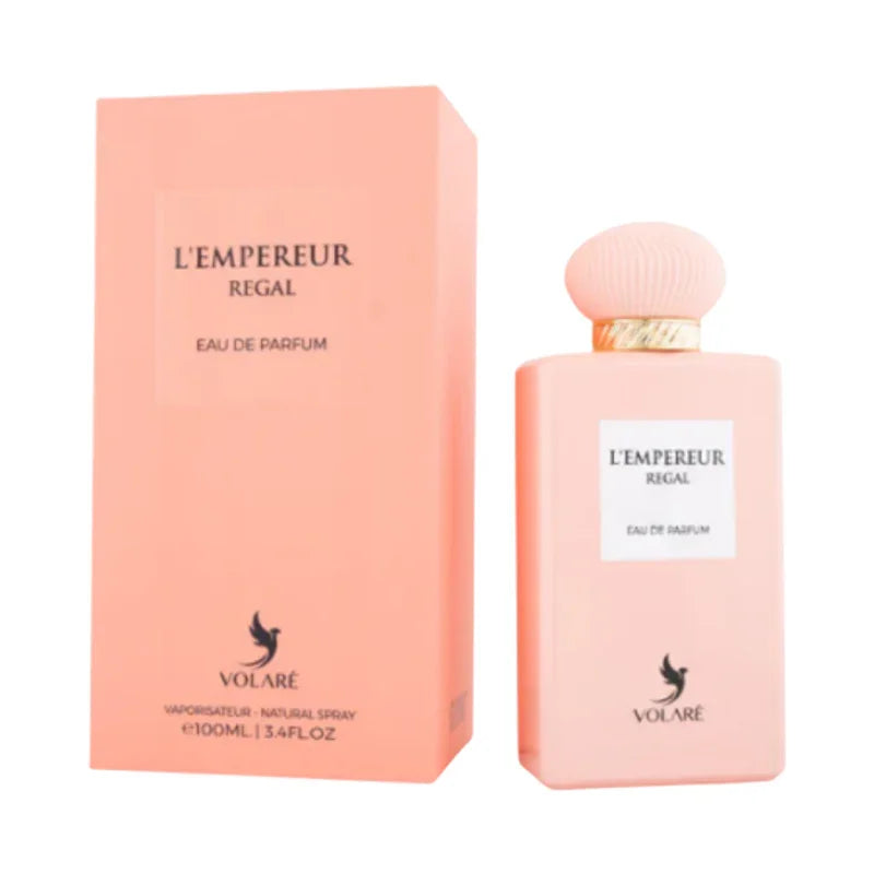 Parfum L'Empereur Regal Eau de Parfum Volare pour femme en flacon rose et son coffret