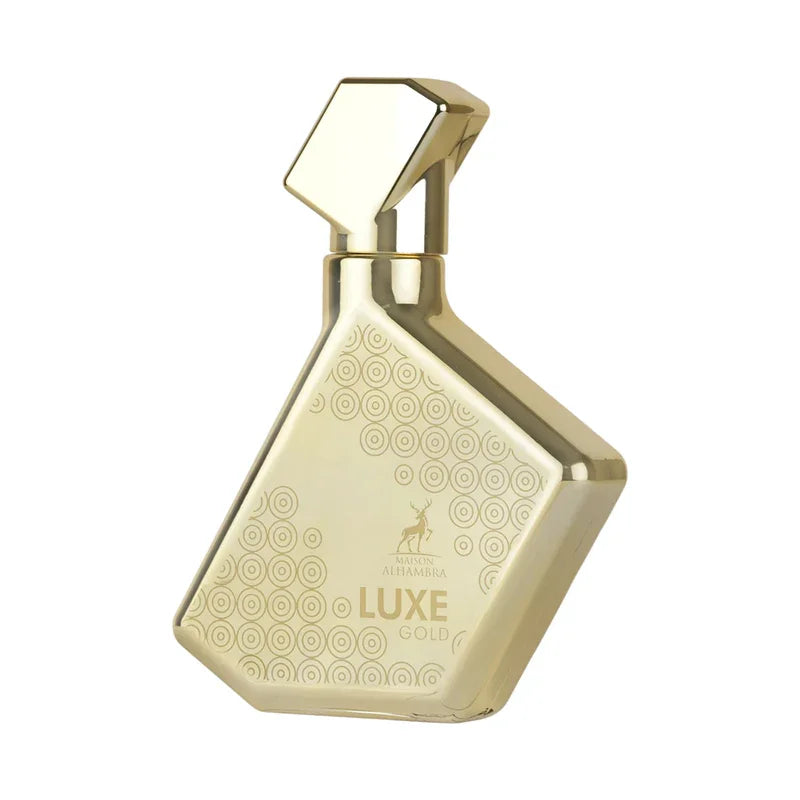 Parfum Maison Alhambra Luxe Gold dans un flacon doré élégant