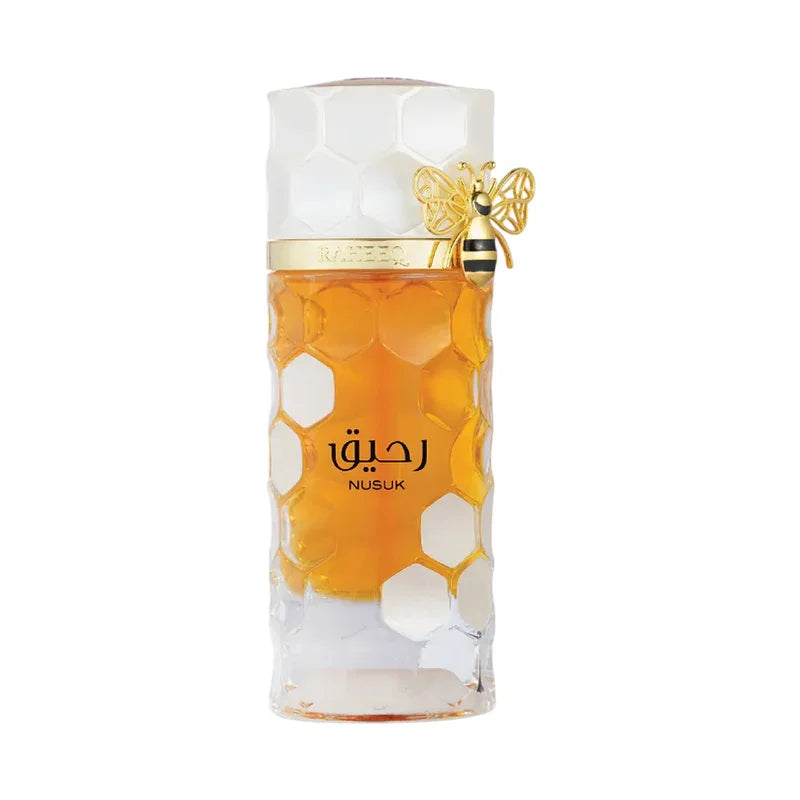 Parfum Nusuk au design de nid d'abeille avec bouchon orné d'une abeille dorée