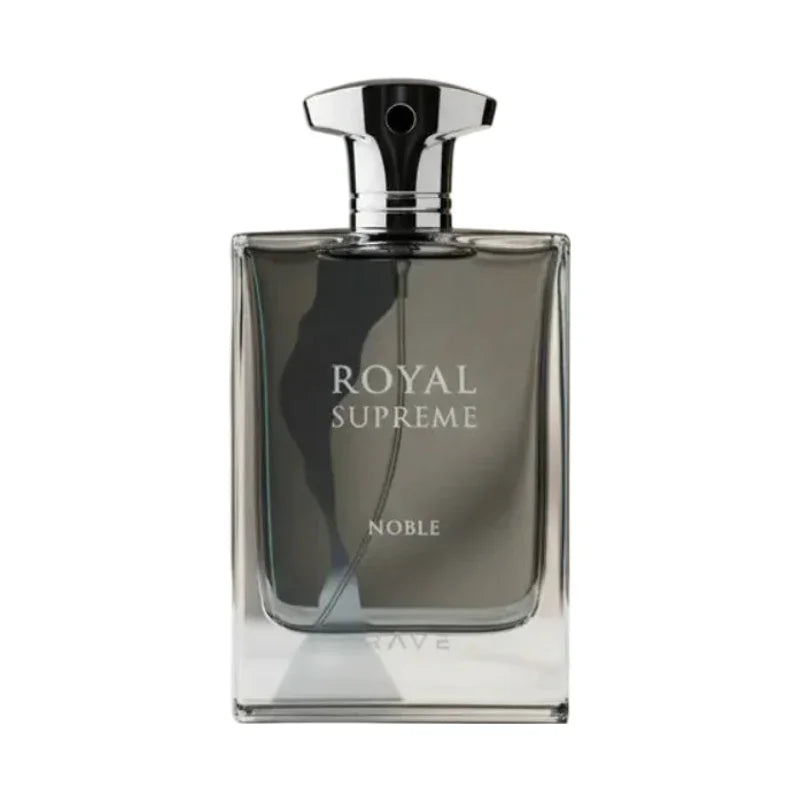 Parfum Royal Supreme Noble dans un flacon élégant en verre teinté gris