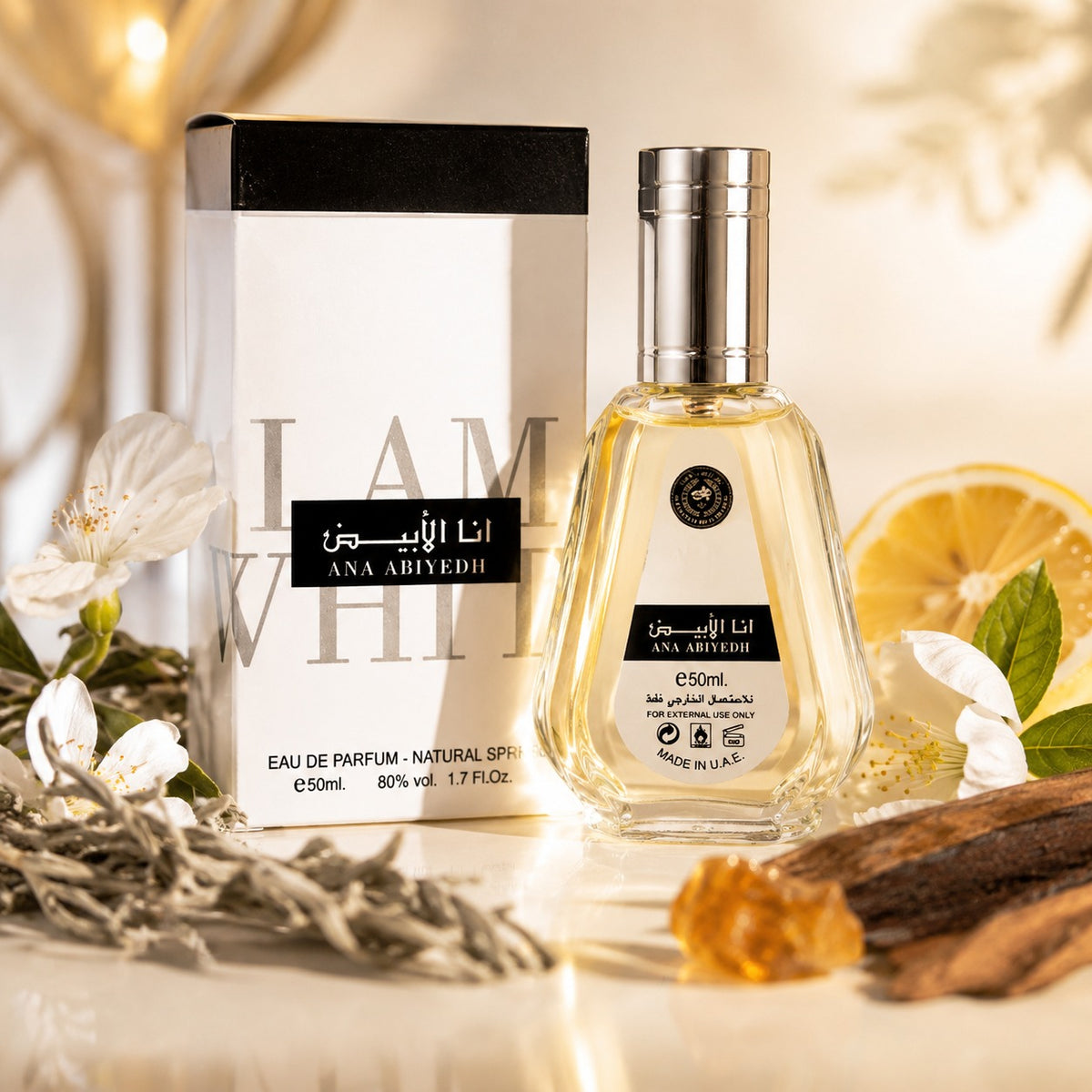 ARVOLA_SHOWCASE — Ana Abiyedh, photo artistique (fragrance élégante et facile à porter au quotidien. Son sillage harmonieux apporte une sensation de fraîcheur et de propreté, avec une signature olfactive raffinée qui convient aussi bien en journée qu’en soir