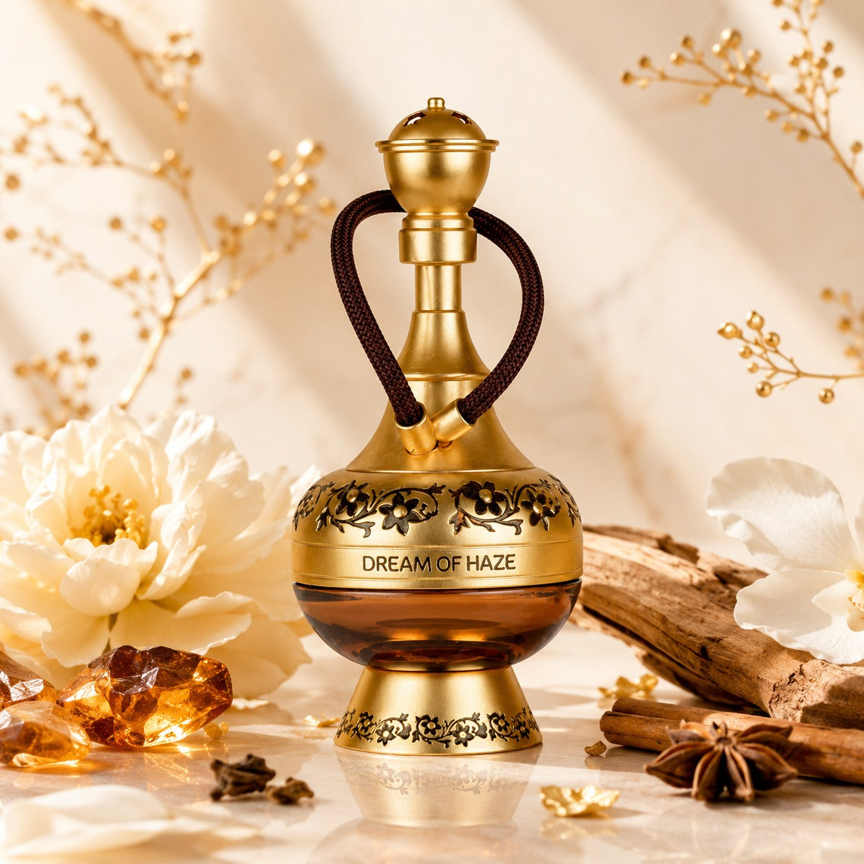 ARVOLA_SHOWCASE — Dream Of Haze, photo artistique (fragrances sophistiquées, ce parfum représente l'élan créatif du prestigieux concepteur LATTAFA PRIDE. Chaque pulvérisation vous invite à un voyage sensoriel, mêlant harmonieusement des notes captivantes pou