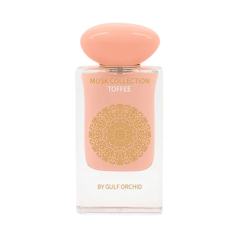 Parfum Toffee de la collection Musc par Gulf Orchid, flacon élégant avec motif doré