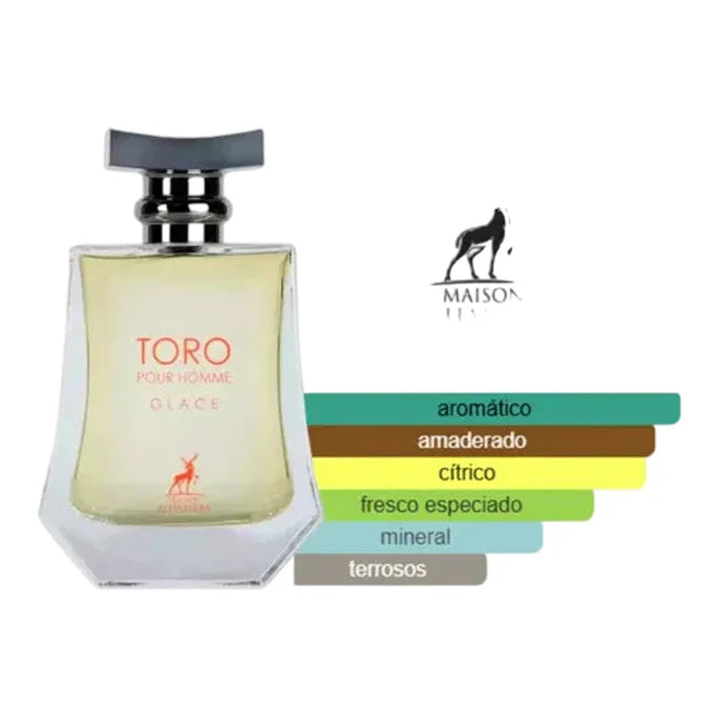 Parfum pour homme Toro Glace avec notes aromatiques, boisées, citriques et minérales.