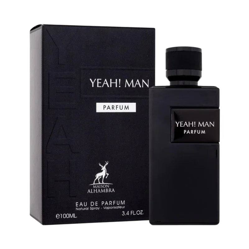Flacon et boîte de parfum Yeah! Man de Maison Alhambra, eau de parfum pour homme de 100ml.