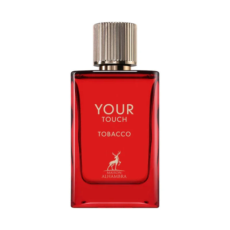 Parfum Your Touch Tobacco de Maison Alhambra dans un flacon rouge élégant